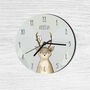 Woodland Deer And Bird Personalised Clock, thumbnail 1 of 3