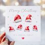 Personalised Santa Hats Couple Christmas Card *Up To Six Santa Hats, thumbnail 5 of 6
