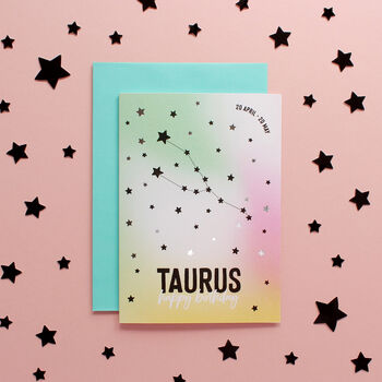 Taurus Star Sign Constellation Birthday Card, 7 of 7