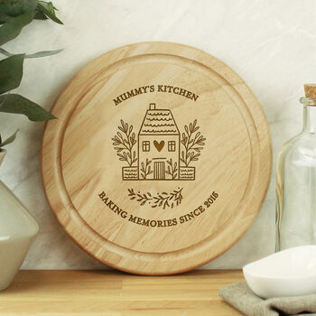 Personalised Home Round Wooden Chopping Board, 2 of 7