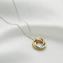 Personalised 9ct Mixed Gold Mini Russian Ring Necklace, thumbnail 1 of 7