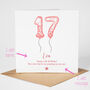 Blush Balloon Personalised 17th Birthday Card, thumbnail 5 of 6