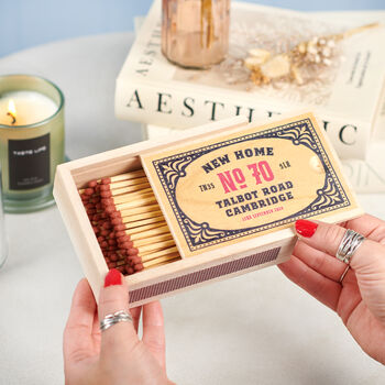 Personalised New Home Wooden Matchbox, 2 of 3