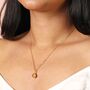 Stainless Steel Wide Teardrop Necklace In Gold, thumbnail 3 of 4
