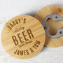 Personalised Free Text Bamboo Bottle Opener Coaster, thumbnail 7 of 7