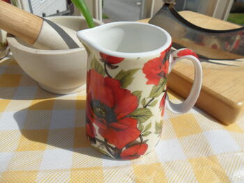 Cream Jug In Red Poppy Design, 3 of 6
