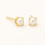 9ct Gold June Pearl Birthstone Stud Earrings, thumbnail 1 of 4