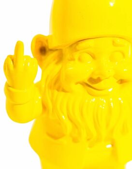Bright Yellow Ceramic Naughty Gnome, 2 of 3
