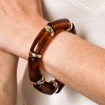 Marbled Beaded Bracelet In Gold, 3 of 4