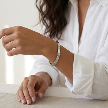 Clover Bangle Silver Non Tarnish Waterproof, 2 of 7