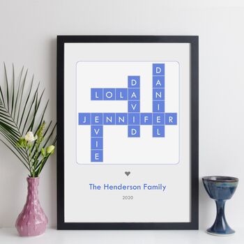 Personalised Family Names Contemporary Crossword Print, 4 of 11