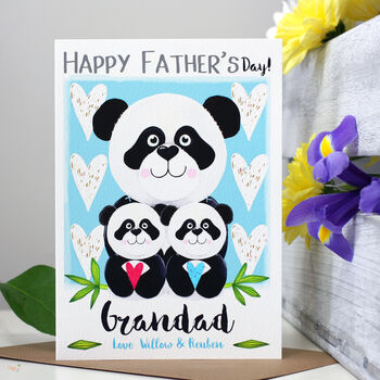 Personalised Panda Sibling Father's Day Card, 6 of 9