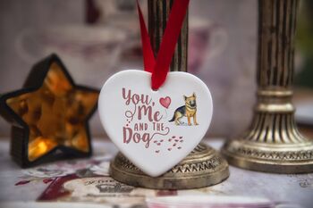 Dog Breed You Me And The Dog Ceramic Heart, 4 of 10