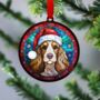 Cocker Spaniel In Santa Hat Suncatcher Decoration, thumbnail 3 of 5