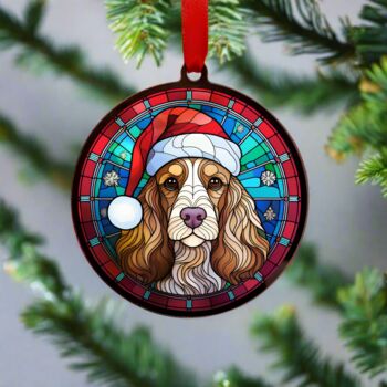Cocker Spaniel In Santa Hat Suncatcher Decoration, 3 of 5