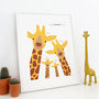 Personalised Giraffe Family Selfie Portrait Print, thumbnail 1 of 7