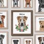 Personalised Staffy Terrier Dog Half Portrait Print, thumbnail 8 of 9