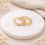Mini Gold Plated Sterling Silver Huggie Sleeper Hoop Earrings – 10mm, thumbnail 1 of 8