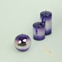 G Decor Purple Two Tone Glitter Glass Candles, thumbnail 1 of 7