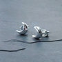 Sterling Silver Moon Stud Earrings, thumbnail 2 of 4