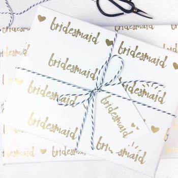 Bridesmaid Wedding Wrapping Paper Set, 2 of 7