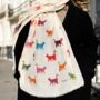 Colourful Cats Print Scarf In Personalised Gift Box, thumbnail 5 of 5