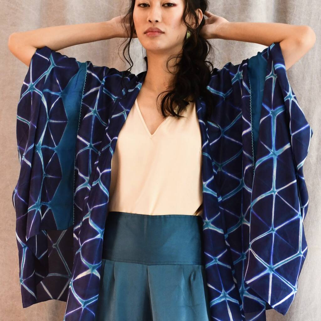 Pure Silk Kimono Jacket Itajime Hand Embellished, 1 of 11