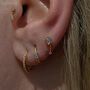14k Solid Gold Opal And Topaz Chain Labret Stud, thumbnail 2 of 3