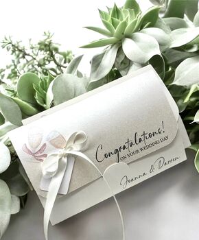 Personalised Wedding Gift Wallet, Money Or Voucher Envelope, 7 of 9
