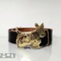 Leather Belt With Dog Silhouette Brass Buckle, thumbnail 1 of 11