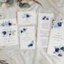 Royal Blue Floral Concertina Wedding Invitations, thumbnail 4 of 4