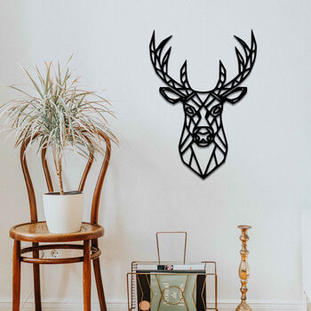 Geometric Stag Deer Head Wooden Wall Art Room Decor, 5 of 10