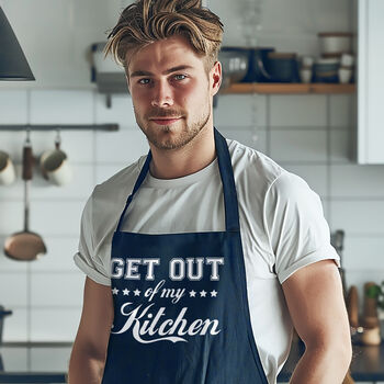 Stylish 'Get Out Of My Kitchen' Apron, 2 of 12