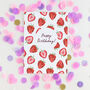 Strawberry Birthday Watercolour Greeting Card, thumbnail 1 of 2