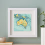 Personalised Australia Map Print Wall Art, thumbnail 1 of 5