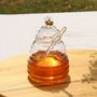 Glass Beehive Honey Jar With Glass Dipper, thumbnail 2 of 6