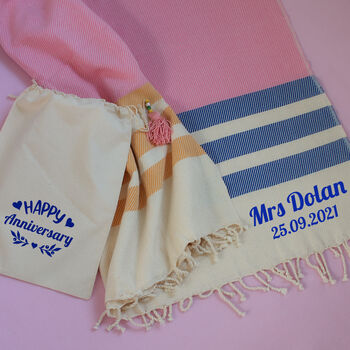 Personalised Cotton Larger Beach Towel, Shawl, 7 of 12