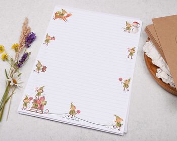 A4 Letter Writing Paper With Christmas Elves, 2 of 6