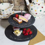 Xmas Mistletoe Two Tier Afternoon Tea Slate Cake Stand, thumbnail 1 of 2