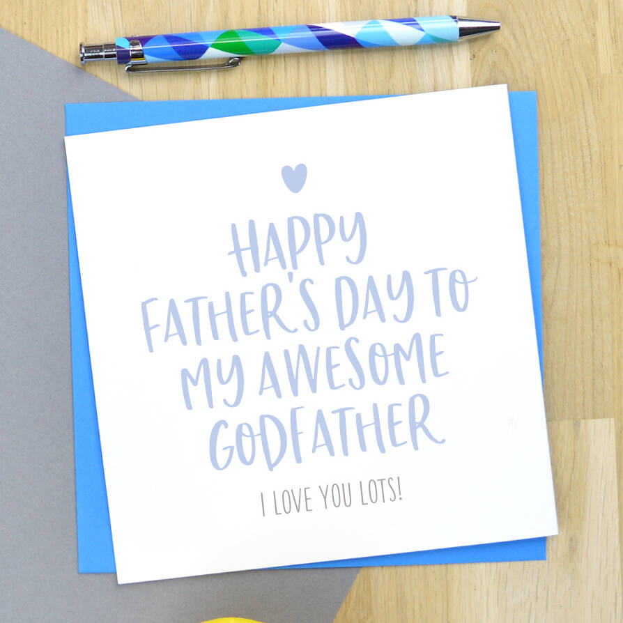 Godfather Fathers Day Card By Pink and Turquoise