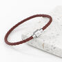 Personalised Men's Burnt Sienna Woven Leather Bracelet, thumbnail 1 of 6