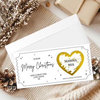Christmas Scratch Card Gift Reveal For Events, Concerts, Theatre Holiday Surprise Ticket, 9 of 9