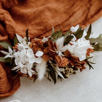 Soleil Rust Hydrangea Dried Flower Wedding Headpiece, 4 of 4