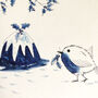 Six Blue And White Inky Robin Christmas Cards, thumbnail 7 of 7