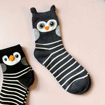 Striped Owl Three Pairs Of Socks In A Gift Box, 3 of 8