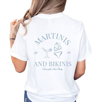 Martinis And Bikinis Personalised Hen Party T Shirt, 3 of 4