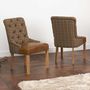 Vintage Leather Or Tweed Button Back Dining Chair, thumbnail 2 of 9