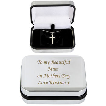 Personalised Box With Silver Cross Necklace, 5 of 7