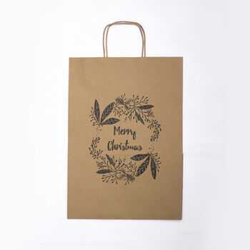 Large Kraft Gift Bags Merry Christmas X Six, 2 of 5