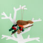 Robin On A Branch Christmas Decoration, thumbnail 1 of 4